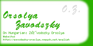 orsolya zavodszky business card